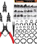 All In One C Clip And E Clip Retaining Ring Kit With Pliers And Tweezers, 312 Pcs Total, M4 To M28 And 1.5 To 10mm Sizes, 65Mn Steel Heavy Duty Snap Ring Set