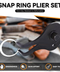All In One Snap Ring Pliers Kit For Automotive Repair Heavy Duty 10 Piece Set With Straight And Bent Pliers in use