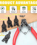 All In One Retaining Rings Kit With 312 Pieces 21 C Clip Sizes 4Mm To 28Mm And 10 E Clip Sizes 1.5Mm To 10Mm Plus 4 In 1 Snap Ring Pliers