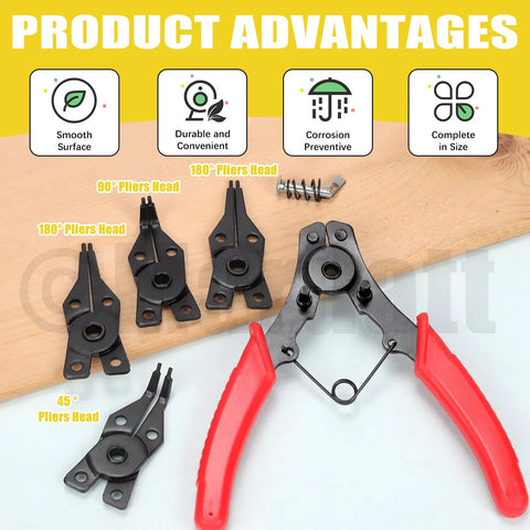 All In One Retaining Rings Kit With 312 Pieces 21 C Clip Sizes 4Mm To 28Mm And 10 E Clip Sizes 1.5Mm To 10Mm Plus 4 In 1 Snap Ring Pliers