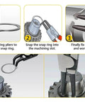 Instructional diagram using External Retaining Ring Kit 330 Pieces 15 Sizes Metric C Clips In 304 Stainless Steel Circlip Snap Ring Assortment