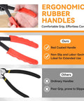 All In One Snap Ring Pliers Kit For Automotive Repair Heavy Duty 10 Piece Set With red ergonomic handles for grip