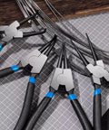 Four 5-inch snap ring pliers from the 850 Piece C Clip And Snap Ring Assortment Kit In 304 Stainless Steel for mechanical maintenance.