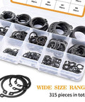 315 Piece Snap Ring Set For External Circlips In 15 Sizes Alloy Steel Heat Treated Retaining Rings Kit For Axles Shafts And Moving Parts