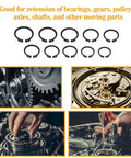 315 Piece Snap Ring Set For External Circlips In 15 Sizes, used on axles and shafts, durable alloy steel for automotive and machinery.