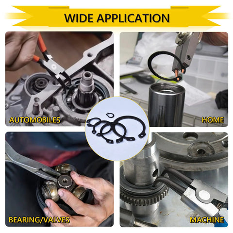 Premium Snap Ring Set 325Pcs Alloy Steel External Retaining Rings Circlips In 15 Sizes For Axles Shafts And Other Moving Parts.