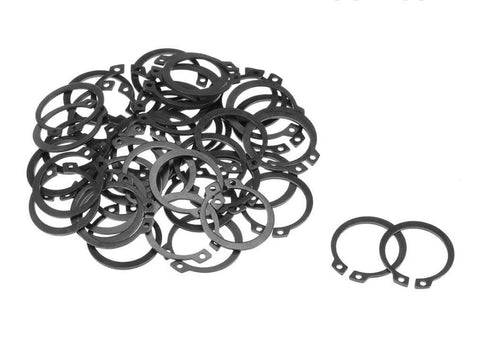 External Snap Retaining Rings Spring Steel Three Sixteenth Inch Diameter Black Oxide Finish Durable Heavy Duty Pack Of Fifteen