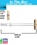 TOGGLER SNAPTOGGLE BB Toggle Anchors, Zinc Plated Steel, 3/8 to 3-5/8 Inch Grip, 1/4-20 UNC, pack of 100, box contents image