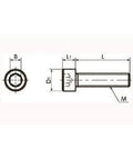 Technical diagram of ✝️ SNSA-M5-10 NBK Hex Socket Head Cap Screws - Aluminum One Screw - Made in Japan for automation systems.