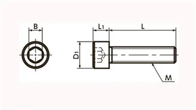 SNSA-M6-20 NBK Hex Socket Head Cap Screws - Aluminum One Screw Made in Japan - VXB Ball Bearings