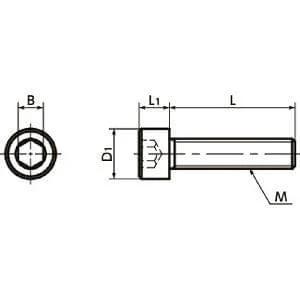 SNSI-M3-12 NBK Socket Head Cap Screw - Inconel equiv.- Japan Made technical drawing with dimensions.