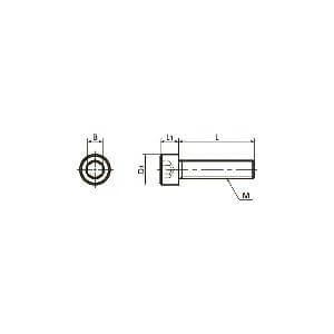 Technical diagram of ✝️ SNSS-M2-3 NBK Hex Socket Head Cap Screws for Precision Instruments - Pack of 10. - Made in Japan.