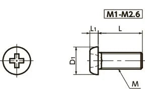 SNZS-M1.4-10 10mm Pan Head Machine Screws for Precision Instruments, 50 pcs. - VXB Ball Bearings