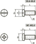 Technical drawing of ✝️ SNZS M1.6-10 Pan Head Machine Screws for Precision Instruments NBK - Made in Japan