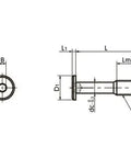 Technical diagram of ✝️ SSCHS-M3-12 NBK Socket Head Cap Captive Screws - Special Low Profile - Made in Japan for smooth motion and alignment.