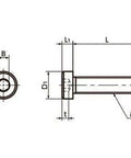 Technical diagram of ✝️ SLH-M3-12-SD NBK Socket Head Cap Screws - Low & Small Head- Pack of 10 - Made in Japan
