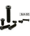 SLH-M6-10-SD NBK Socket Head Cap Screws - Low & Small Head- Pack of 10 - Made in Japan, black finish, shown from multiple angles.