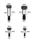20Pcs Socket Shoulder Bolts Set M5x6x10mm M6x8x10mm M8x10x25mm M10x12x16mm High Tensile 12 Point 9 Carbon Steel Industrial Fasteners