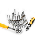228 Piece Socket Wrench Auto Repair Tool Set With Mixed Hand Tools In Durable Plastic Toolbox Storage Case Chrome Finish Heavy Duty Build