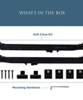 N700-112 Interior Sliding Barn Door Hardware Soft Close Kit Matte Black with discreet track mount and mounting hardware.