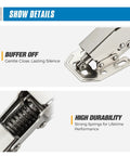 Close-up of Two Pack Soft Close Hidden Cabinet Hinges For Kitchen Cabinets, showing buffer off and high durability features.