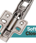 Close-up of 165 Degree and 135 Degree Soft Close Cabinet Hinges for Lazy Susan Bifold Doors Concealed European Hinges