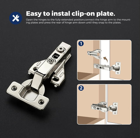 Full Overlay Cabinet Door Hinges With Soft Close Damper 105 Degree Adjustable Concealed Hinges Easy Install for Face Frame Cabinets