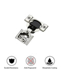 Soft Close Hidden Cabinet Hinges For Kitchen Cabinets Half Inch Overlay 50 Pack 25 Pairs Stainless Steel Satin Nickel Finish Adjustable Easy Install Cabinet Hardware Self-Closing Ravinte, shown with scratch resistance, anti-fingerprint, oleophobic coating icons