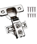 2 Pack Soft Close Cabinet Door Hinges for 1/2" Partial Overlay Cupboard with mounting screws, stainless steel material