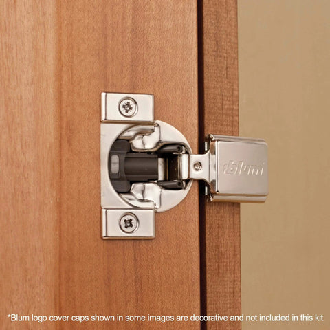 ✝️ 1-Pack Hinge (1 Kit), 1/2" Overlay, 105° Opening Angle, Steel, Integrated Soft-Close Hinges for Face Frame Cabinets installed