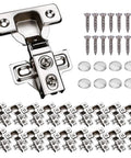 Soft Close Cabinet Hinges 20 Pack For One Half Inch Partial Overlay Cabinets 35mm Cup 100 Degree Opening Angle Stainless Concealed Kitchen Hinges Includes Mounting Screws And User Manual