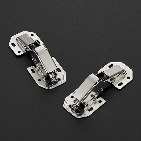 Two Pack Soft Close Hidden Cabinet Hinges For Kitchen Cabinets Surface Mount No Pre Drilled Install Easy Screw On