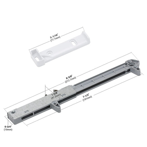 10 Pack Soft Close Drawer Adapters For Wood Drawers White Retrofit Kit dimensions and components