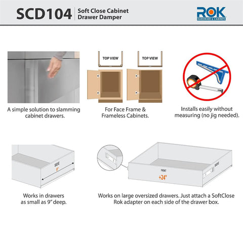 10 Pack Soft Close Drawer Adapters For Wood Drawers White Retrofit Kit With Side Mounted Ball Bearing Or Epoxy Slide Compatibility