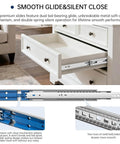 Soft Close Heavy Duty Drawer Slides 22 Inch installed in kitchen cabinet with ball-bearing glides, 100lb load capacity, side mount rails