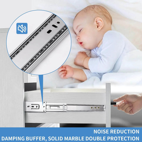 14 inch Drawer Slides 4 Pairs (8pcs) Soft Self Close Full Extension Ball Bearing Drawer Rails installation