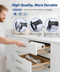 Person testing 6 Pairs Soft Close Drawer Slides 20 Inch, Full Extension Heavy Duty Ball Bearing Cabinet Rails in kitchen setup