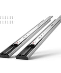 Soft Close Drawer Slides Set With Heavy Duty Ball Bearing Full Extension Side Mount Rails For Dresser Drawers 100 lb Load Capacity shown