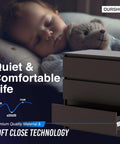 Child sleeping with teddy bear next to dresser highlighting 10 Inch Soft Close Drawer Slides 1 Pairs (2pcs) Heavy Duty Full Extension Ball Bearing