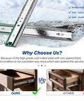 Rustproof 6 Pairs Soft Close Drawer Slides 20 Inch, Full Extension Heavy Duty Ball Bearing Cabinet Rails for Kitchens