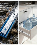 Soft Close Heavy Duty Drawer Slides 22 Inch, 10 Pairs 100lb Load Capacity Ball Bearing Drawer Glides in water and drawer use