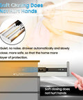 Soft Close Drawer Slides Full Extension Side Mount 12 14 16 18 20 22 24 inch Ball Bearing Metal Rails guide glide in use