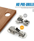 Soft Close Hidden Hinges For Kitchen Cabinets 4 Pack Surface Mount Heavy Duty Cabinet Hinges with easy screw install, no pre-drill needed
