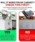 10 Pack Rok Hardware Soft Close Damper for Cabinet Doors application guide with example of hidden and concealed hinges
