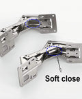 2 PCS 175 Degree Hinges Soft Close Hinge Hydraulic Frameless Cabinet Doors Hinges Adjustable Mounting Hinges for Cabinet
