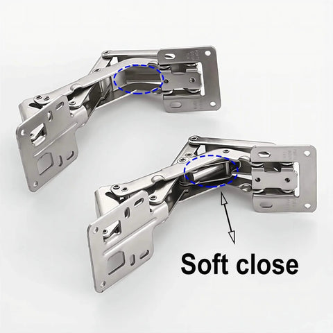 2 PCS 175 Degree Hinges Soft Close Hinge Hydraulic Frameless Cabinet Doors Hinges Adjustable Mounting Hinges for Cabinet