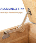 Hinges Soft Close, Lid Support Hinges installed on wooden box lid, zinc alloy