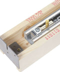Soft Close Pocket Door Frame Kit for 2x4 Stud Walls 32x80 Inches, showing corner detail with steel track and wood frame for easy assembly.