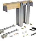 Soft Close Pocket Door Frame Kit for 2x4 Stud Walls 32x80 Inches with commercial grade steel, shown with hardware components.