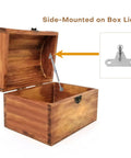 Two Pack Soft Close Toy Box Hinges With 150N Gas Strut for Heavy Curved Round Arched and Flat Lids, side-mounted demo shown
